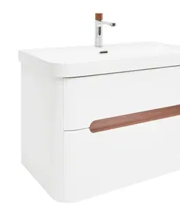 Kúpeľňový nábytok Kúpeľňová skrinka s umývadlom a batériou SAT Fusion 77,5x53x45 cm biela matná mat SATFUSION280WUBA SATFUSION280WUBA