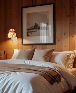 Nástenné svetlá Nástenná lampa ROZANO biela 1x40W E27 kvetinové tienidlo