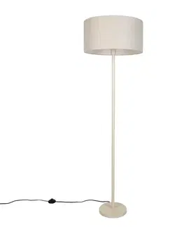Stojace lampy Japandi stojaca lampa béžová so svetlohnedým tienidlom 50cm - Simplo