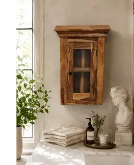 Kúpeľňový nábytok Nástenná skrinka do kúpeľne Jali 40x60x15 z indického masívu palisander