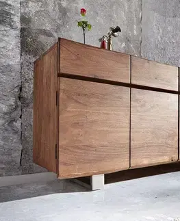 Komody DELIFE Komoda Live-Edge 172 cm akácia hnedá 4 dvierka 4 zásuvky