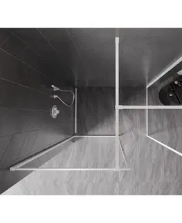 Sprchové dvere MEXEN/S - Kyoto-F Sprchová zástena WALK-IN s rámom 150 x 105, transparent 8 mm, biela 800-150-202-04-20-105