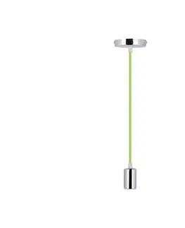 Predlžovacie káble  Napájací kábel 1xE27/60W/230V zelená/lesklý chróm 3785