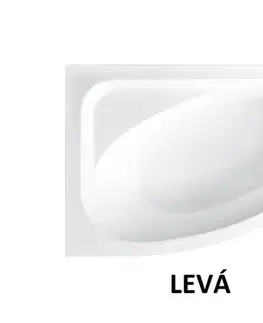 Vane BESCO - Asymetrická vaňa CORNEA - Nožičky k vani - S nožičkami, Rozmer vane - 140 × 80 cm, Spôsob prevedenia - Ľavé VANCOR140L+OLVPINOZ