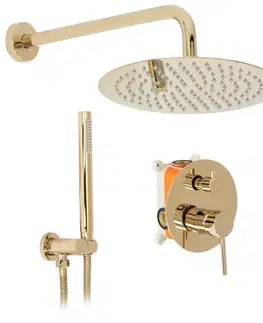 Kúpeľňové batérie REA REA - Sprchový set pod omietku Lungo zlatý + box REA-P4110