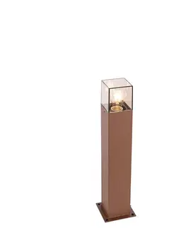 Zahradne stlpove lampy Priemyselná vonkajšia stojaca lampa hrdzavohnedá 50 cm IP44 - Denmark