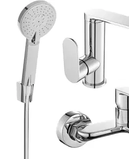 Kúpeľňové batérie MEXEN/S - Milo R40 SET umývadlová batéria + vaňová s príslušenstvom, chróm 713053R40-00