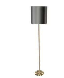 Stojace lampy Stojacia lampa mosadz s plyšovým tienidlom zelená 40 cm - Simplo