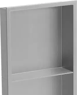 Kúpeľňový nábytok Mexen X-Wall-R zapustená polička s okrajom a poličkou 60 x 30 cm, inox - 1910603010S