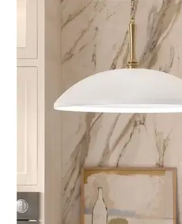 Svietidlá Elstead Kichler KL-DELAROSA-P-WH - Luster na reťazi DELAROSA 1xE27/60W/230V biela/mosadz KL-DELAROSA-P-WH