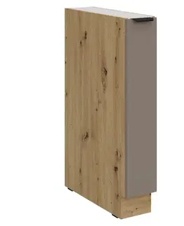 Kuchynské dolné skrinky KONDELA Frisbo 15 D Cargo BB dolná kuchynská skrinka s výsuvným košom sandgrau / dub artisan