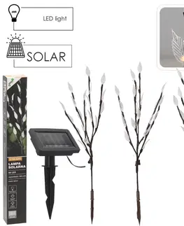 Záhradné lampy Solárna lampa s 3 ramenami, 60 LED, teplá biela, 60 cm