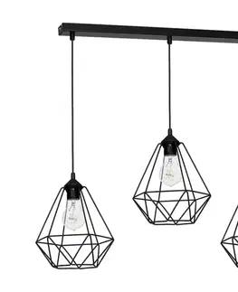 Svietidlá  Závesné svietidlo BASKET 3xE27/60W/230V čierna MLP7215