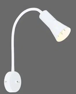 Bodové svetlá Nástenná lampa biela s nastaviteľným ramenom 1xE14 Arena