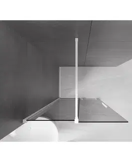 Sprchové dvere MEXEN/S - Velar Sprchová zástena posuvná Walk-in 80 x 200, grafit 8 mm, biela 871-080-000-43-20
