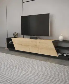 TV stolíky TV stolík Rhodes - Anthracite, Oak