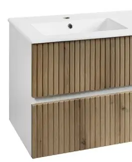 Umývadlá AQUALINE - PANEDA STRIP umývadlová skrinka 119x55x45,2cm, dub emporio PN312