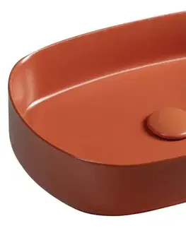 Umývadlá ISVEA - INFINITY OVAL keramické umývadlo na dosku, 55x36cm, terracotta 10NF65055-2U