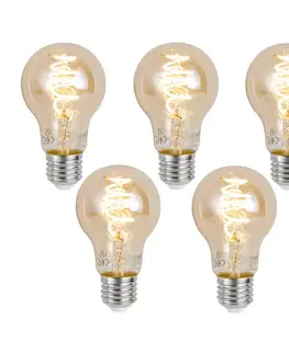 LED osvetlenie Sada 5 inteligentných stmievateľných LED žiaroviek E27 A60 jantárová 4,9 W 320 lm 2500 K Zigbee