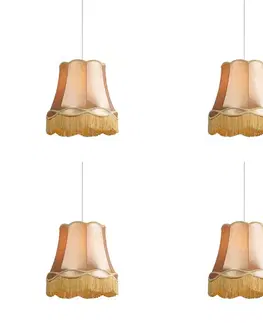 Závesné svietidlá Sada 4 retro závesných svietidiel zlatá 45 cm - Granny