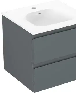Kúpeľňový nábytok MEXEN/S - Orio kúpeľňová skrinka 50 cm s umývadlom Vela, 2 zásuvky, grafit mat/biela mat 91A10-05047-2-BFF66-W23M01