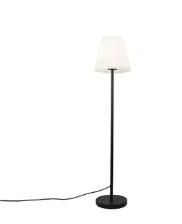 Vonkajšie stojanové svietidlá Vonkajšia stojaca lampa čierna s bielym tienidlom 35 cm IP65 - Virginia