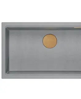 Kuchynské drezy Quadron Quadron - Granitový drez Logan 110 Grey Metallic Meď HQD7644U5_PVDC1_U