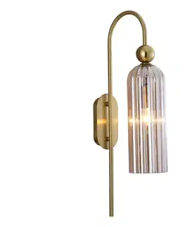 Svietidlá Light Prestige Nástenná lampa PIEGA 1xE14/40W/230V mosadzná/dymová béžová LP-939/1W amber