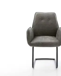 Jedálenské stoličky DELIFE Jedálenská stolička Zoa-Flex mikrovlákno sivá vintage jedálenská stolička okrúhla čierna vrecková pružina
