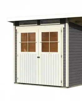 Drevené Drevený záhradný domček GLUCKSBURG 2 s prístreškom 190 Lanitplast