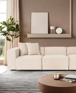 Pohovky a gauče Trojmiestna pohovka Lora 3 Seater - Peach