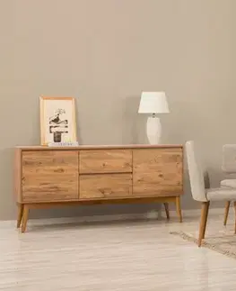 Jedálenské sety Set s rozkladacím stolom, stoličkami a konzolou (6 kusov) Vina Bench 04 1005 - Atlantic Pine, Cream
