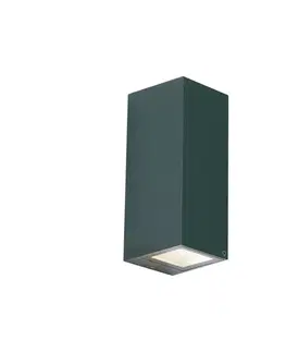 Vonkajšie nástenné svietidlá Moderné nástenné svietidlo tmavozelené 2-svetlá GU10 70mm IP54 - Baleno