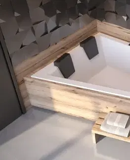 Vane BESCO - Asymetrická vaňa INTIMA DUO SLIM - Nožičky k vani - S nožičkami, Rozmer vane - 170 × 125 cm, Spôsob prevedenia - Ľavé VANINTID17SLIML + OLVPINOZSTELID