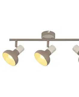 Stropná svetla PUERTO lampa sufitowa listwa kaszmirowy+efekt drewna 3x40W E14 klosz brązowy