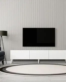 TV stolíky LION TV stolík na nožičkách, biela
