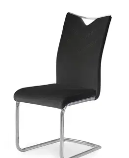 Jedálenské stoličky HALMAR K224 jedálenská stolička čierna / chróm