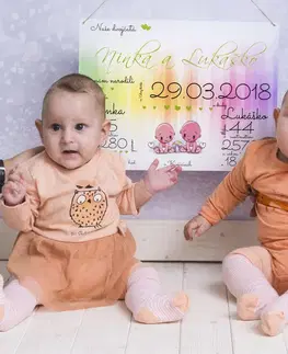 Tabuľky s venovaním (darčeky) Darček pre dvojičky - Naša prvá spoločná tabuľka