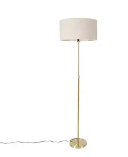 Stojace lampy Stojaca lampa nastaviteľná zlatá so svetlosivým tienidlom 50 cm - Parte