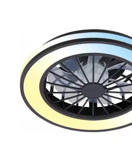 Ventilátory Brilo - stmievateľný LED stropný látor VENTURO LED/24W/230V 3000-6500K čierna + diaľkové ovládanie 3970015