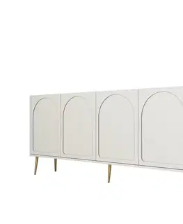Komody Konzolový stolík Lyon 80 - Cream, Gold