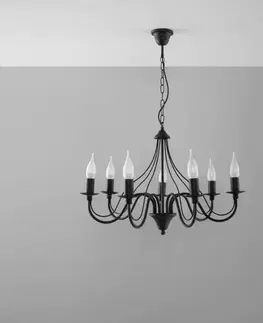 Klasické lustre do obývačky Luster Minerwa 7 A-0219 čierna