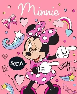Deky Deka detská flecee Minnie ružová 140x100cm Faro Tiahome