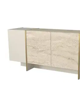 Komody Konzolový stolík Veyron - Travertine, Sandstone
