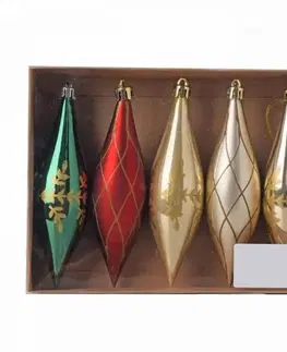 Vianočné ozdoby Kinekus Ozdoba závesná cencúľ 14cm sada 5ks plast mix