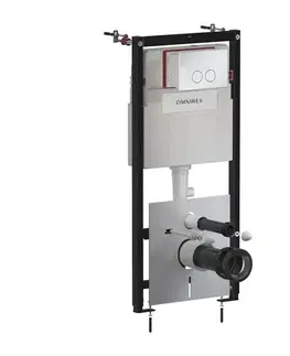 Záchody OMNIRES - SET: STRONGFRAME Rám do podomietkovej inštalácie s ECO splachovaním + MINIMAL splachovacie tlačidlo, lesklý chróm STFWCECO1M-RCR