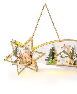 Vianočné dekorácie Solight LED vianočná kométa, 10x LED, 30 cm, 2x AA