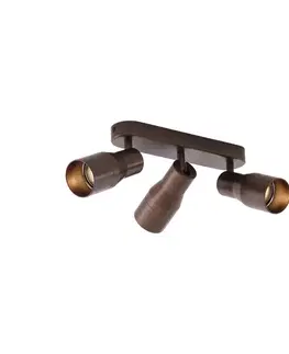 Bodove svetla Zaoblené stropné bodové svetlo tmavá bronz GU10 50 mm 3-svetlo - Stanley