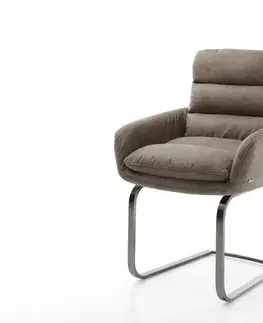 Jedálenské stoličky DELIFE Jedálenská stolička Abelia-Flex s opierkami mikrovlákno taupe vintage jedálenská stolička plochý grafit