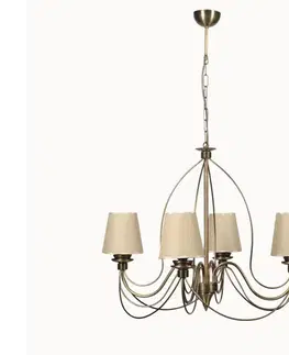 Svietidlá  Luster na reťazi CLASSIC 4xE14/40W/230V bronzová/béžová 846STL1468